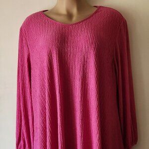 Textured knit dress sz 3X bright pink EUC